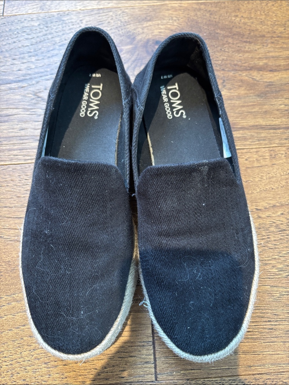 Toms Women’s Black Canvas Slip-On Loafers